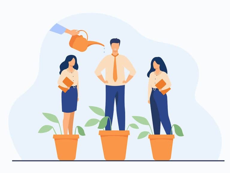 Employer growing business professionals metaphor